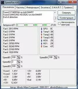 SpeedFan для Windows XP